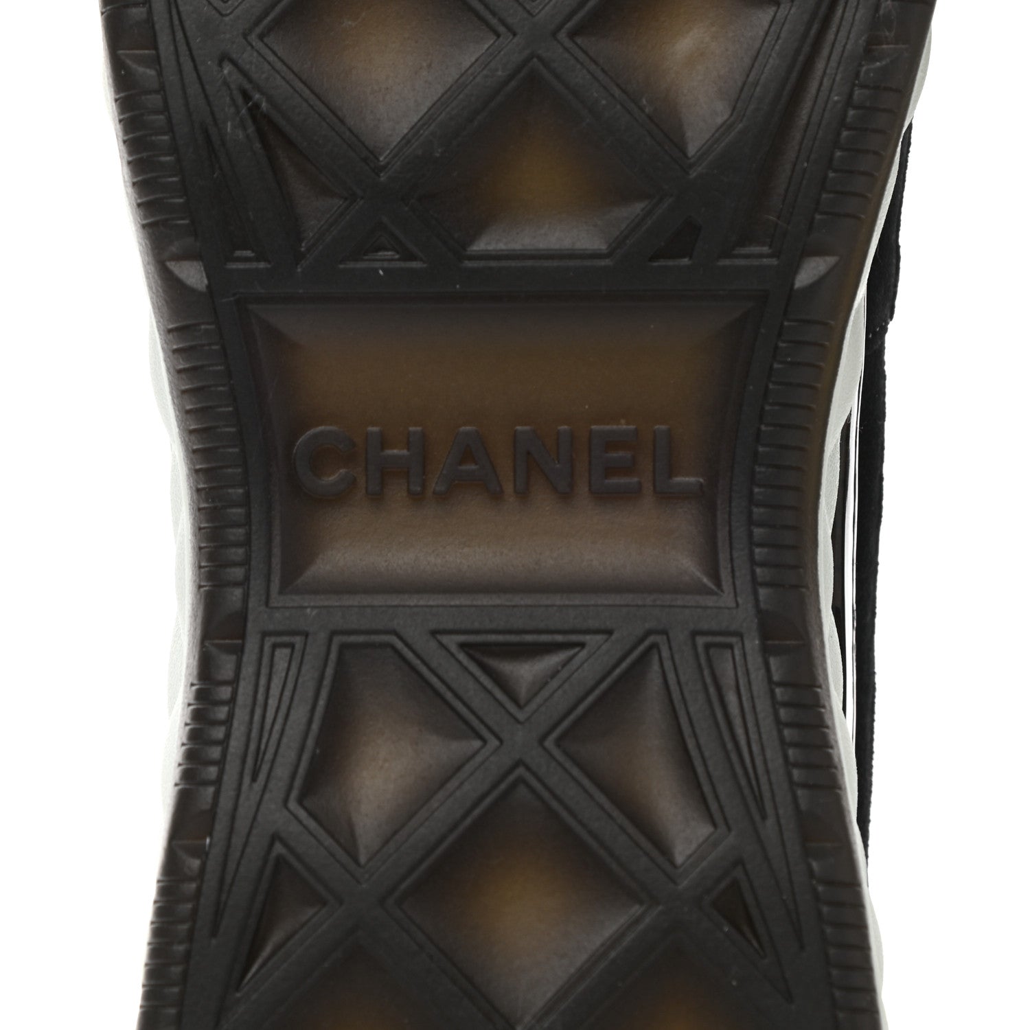 Chanel Fabric Suede CC Sneakers 39.5 Black Dark Grey 6 of 9