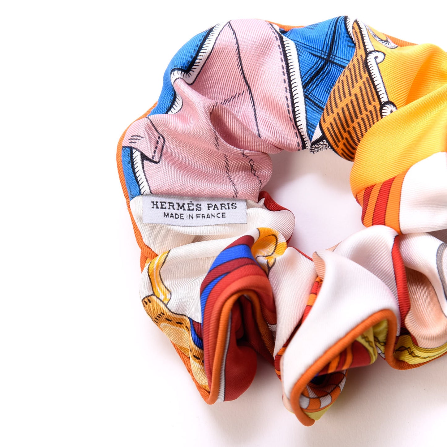Silk Patchwork Claudia Scrunchie Orange Fruite