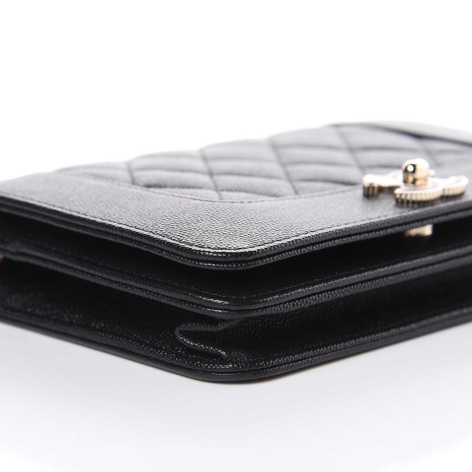 Chanel Caviar Quilted Vintage Mademoiselle Wallet On Chain WOC Black 9 of 11