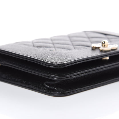 Chanel Caviar Quilted Vintage Mademoiselle Wallet On Chain WOC Black 9 of 11