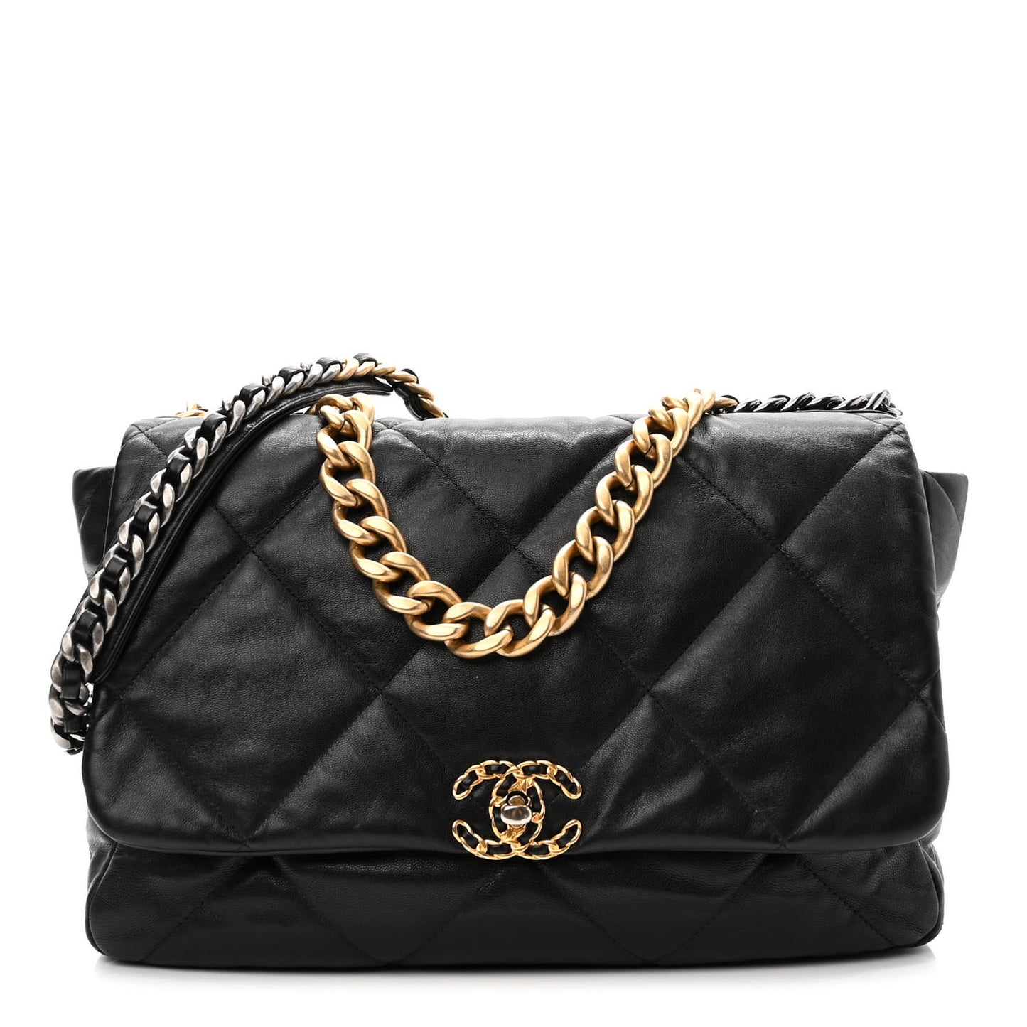 Lambskin Quilted Maxi Chanel 19 Flap Black