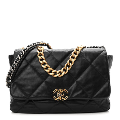 Chanel Lambskin Quilted Maxi Chanel 19 Flap Black 1 of 10
