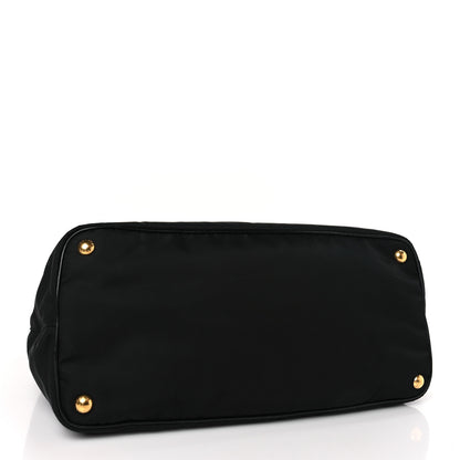 Prada Tessuto Nylon Soft Calfskin Tote Black 4 of 10
