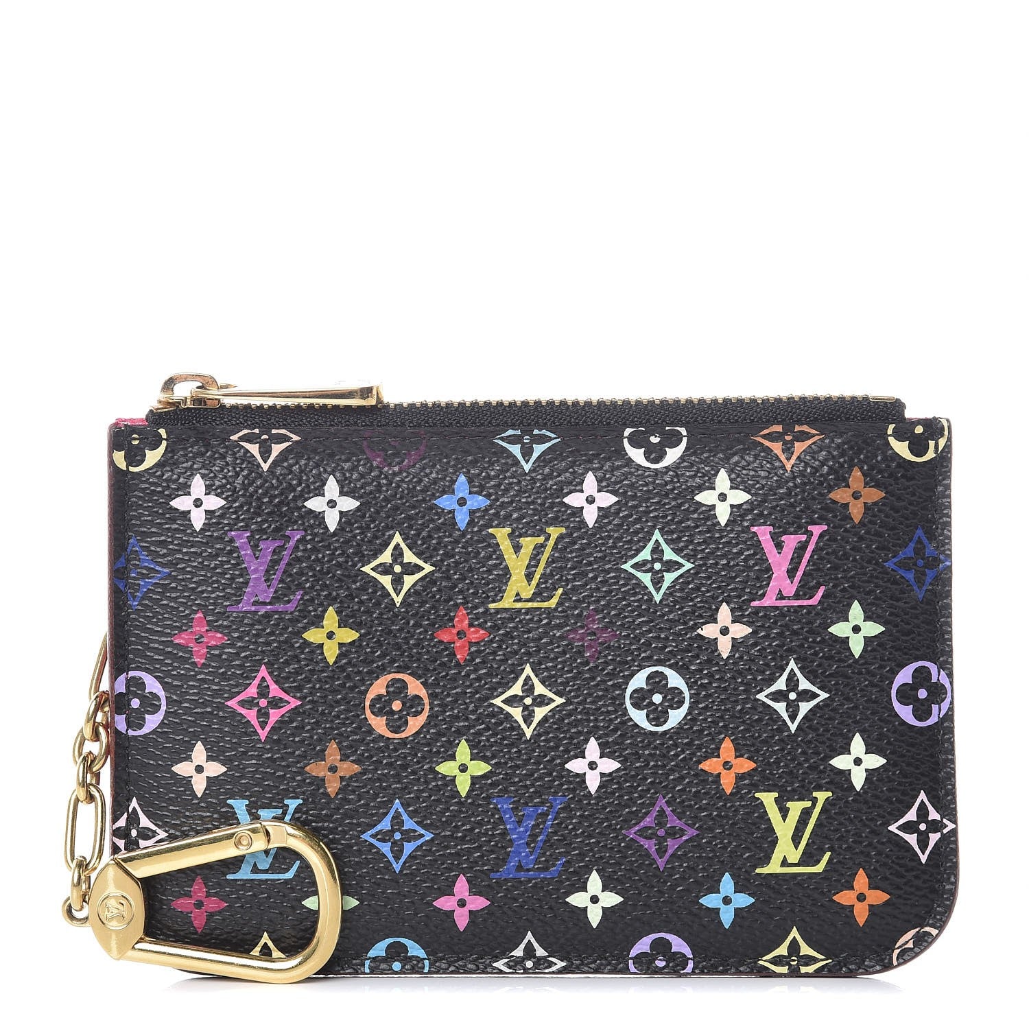 Louis Vuitton Monogram Multicolor Key Pouch Black Grenade 1 of 9