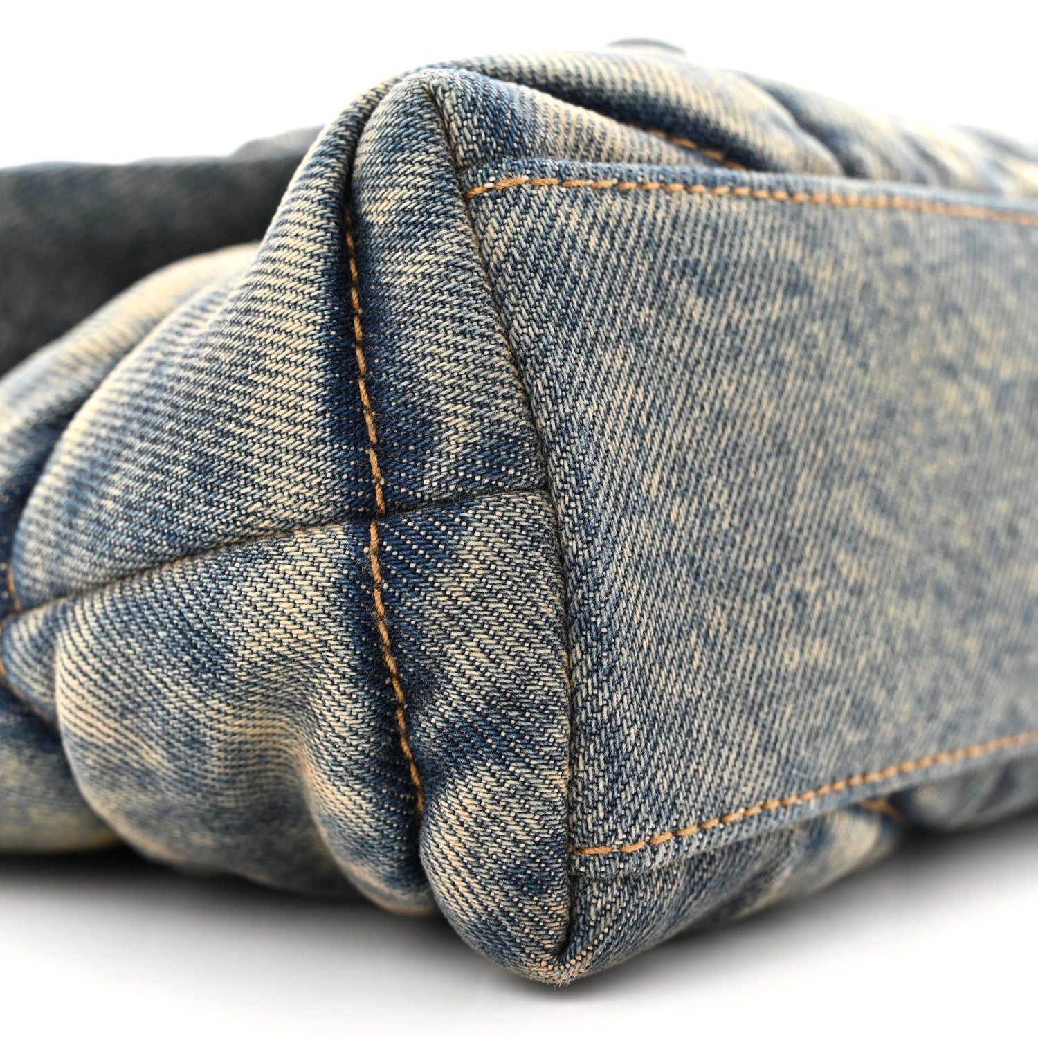 Saint Laurent Denim Quilted Toy Loulou Puffer Monogram Chain Satchel Blue Cinnamon 9 of 11