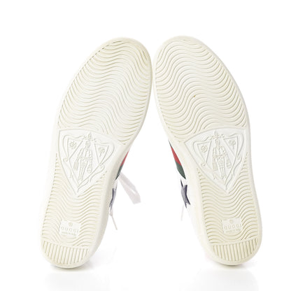 Gucci Calfskin Ayers Web Star Embroidered Mens Ace Sneakers 7 White Multi 7 of 7
