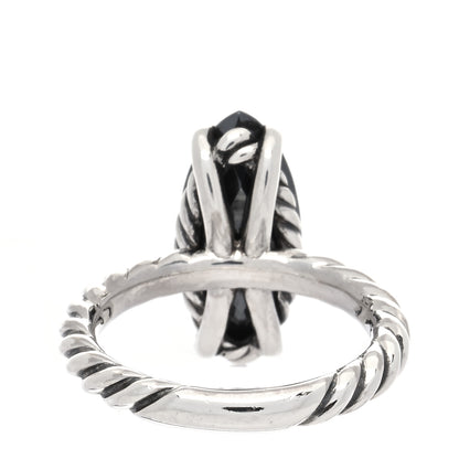 David Yurman Sterling Silver Hematite Color Classics Marquise Ring 54 7 3 of 4