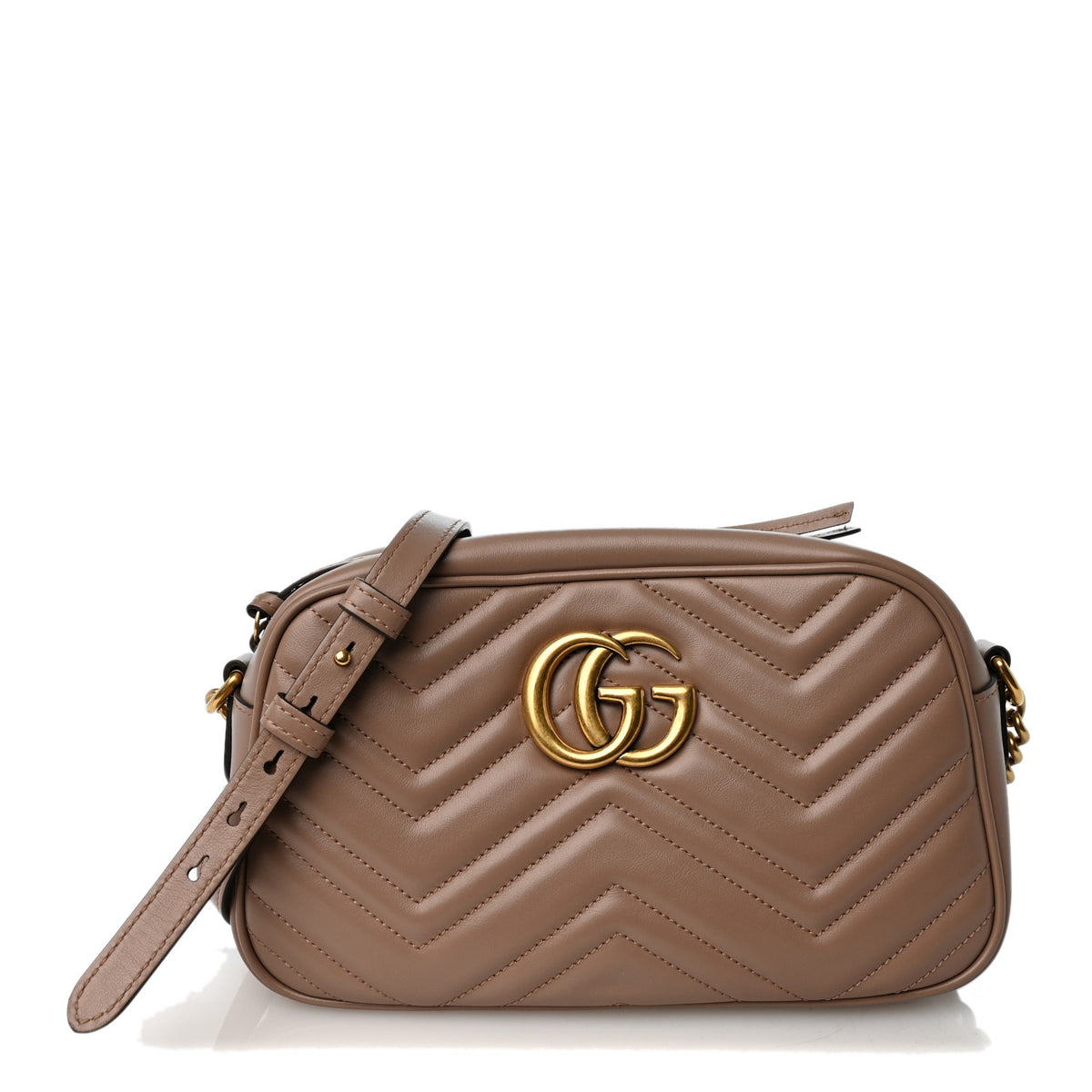 Gucci Calfskin Matelasse Small GG Marmont Chain Shoulder Bag Porcelain Rose 1 of 10