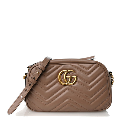 Gucci Calfskin Matelasse Small GG Marmont Chain Shoulder Bag Porcelain Rose 1 of 10