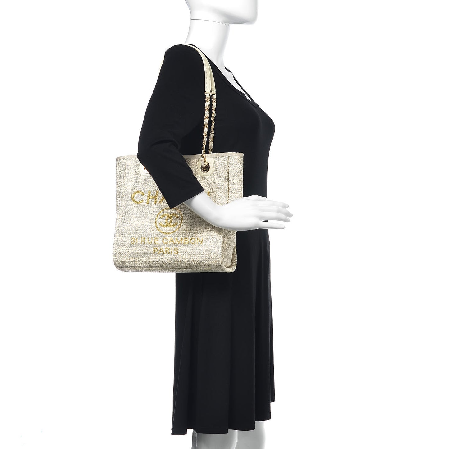 Canvas Mini Deauville Tote Ivory