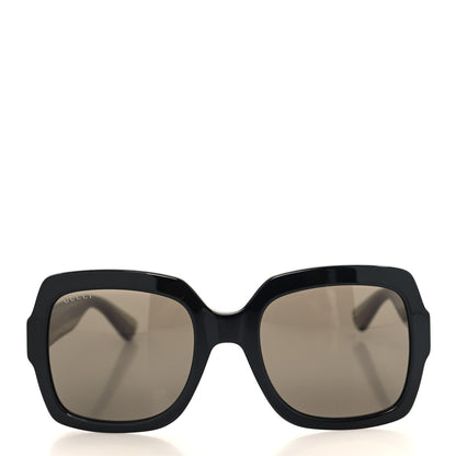 Gucci Acetate Square Frame Web Glitter Sunglasses GG0036SN Black Green 1 of 8