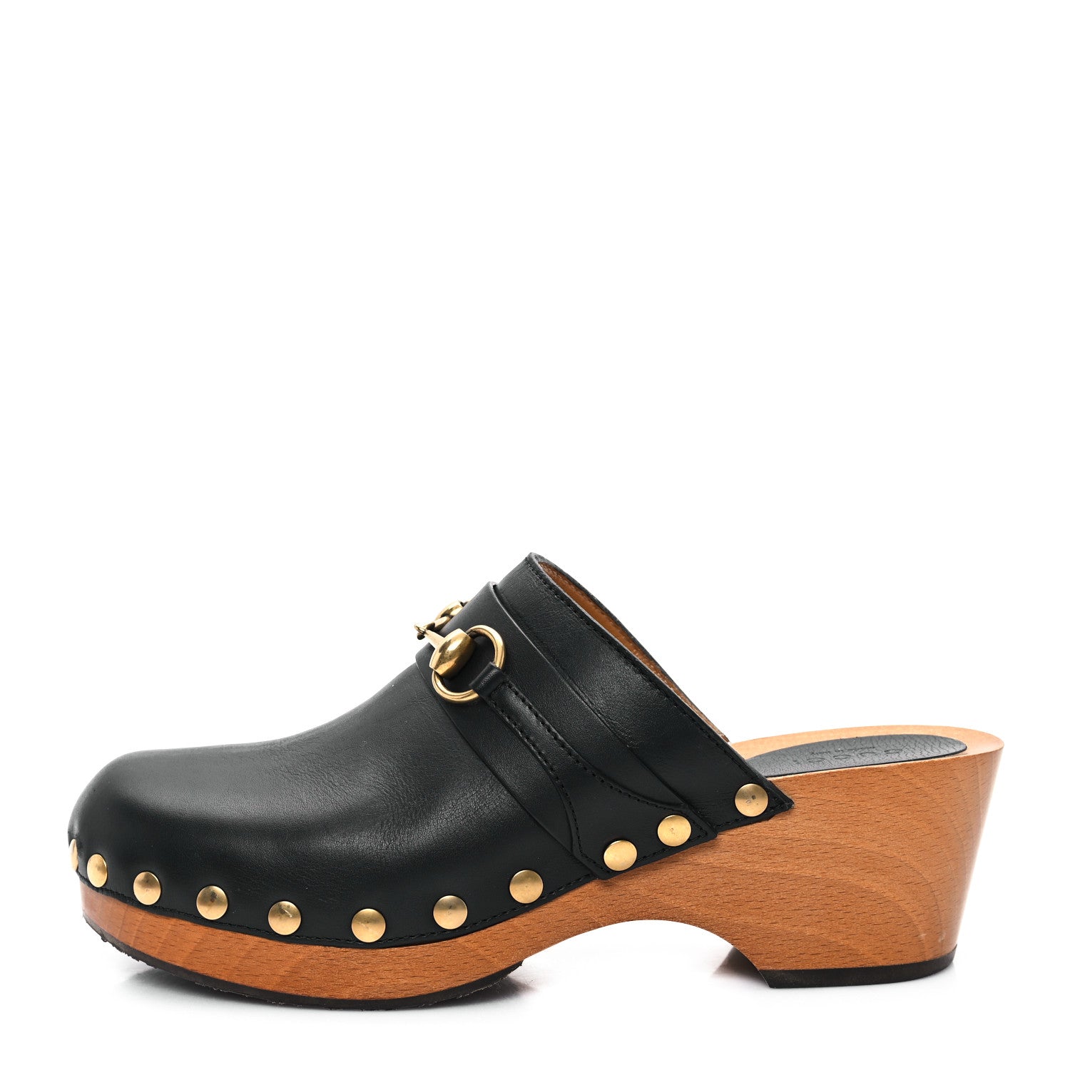 Gucci Calfskin Horsebit Clogs 39.5 Black 1 of 9