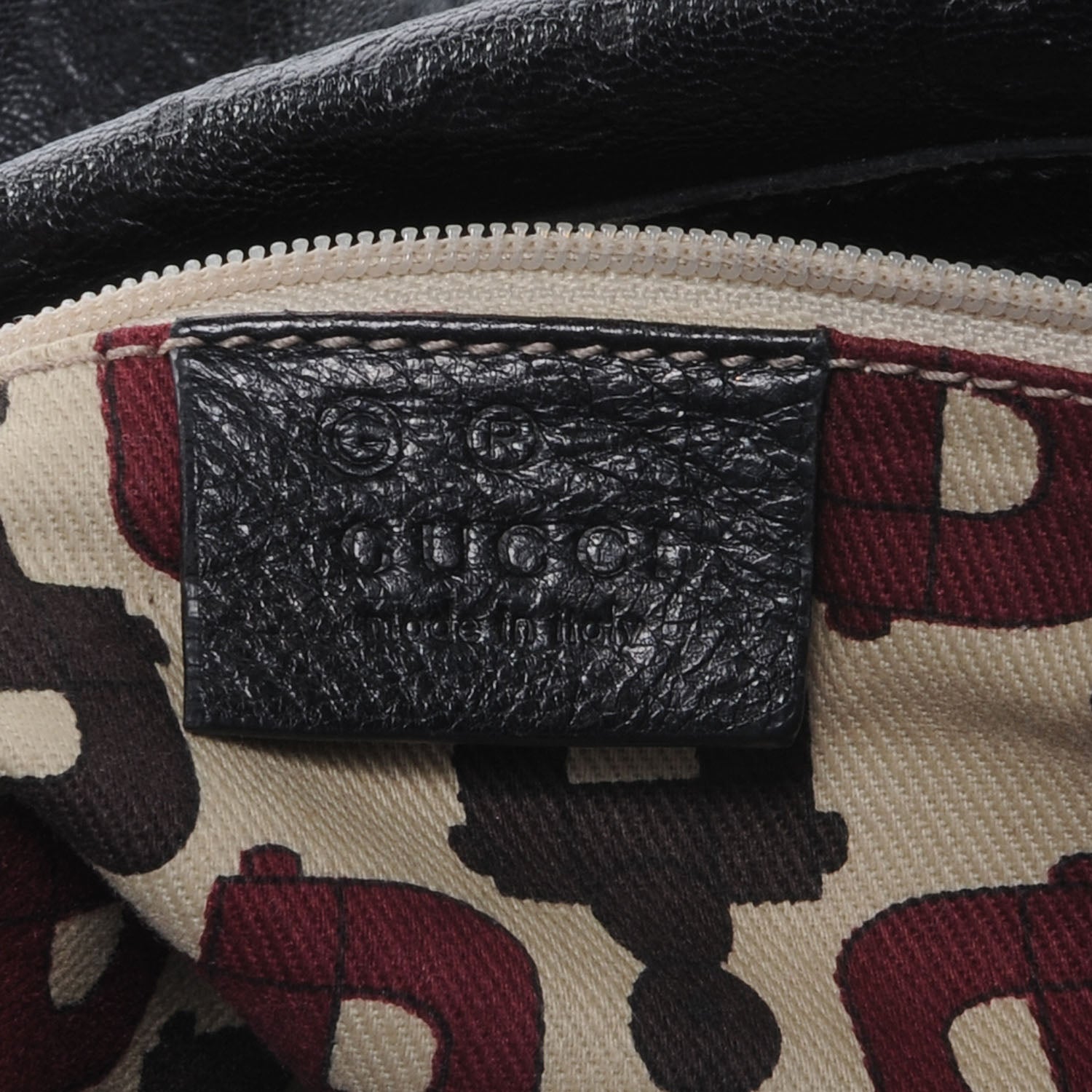 Gucci Guccissima Half Moon Bamboo Ring Hobo Black 6 of 7