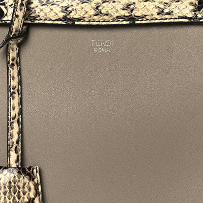 Fendi Vitello Dolce Elaphe Medium By The Way Boston Bag Tortora Multicolor 9 of 11
