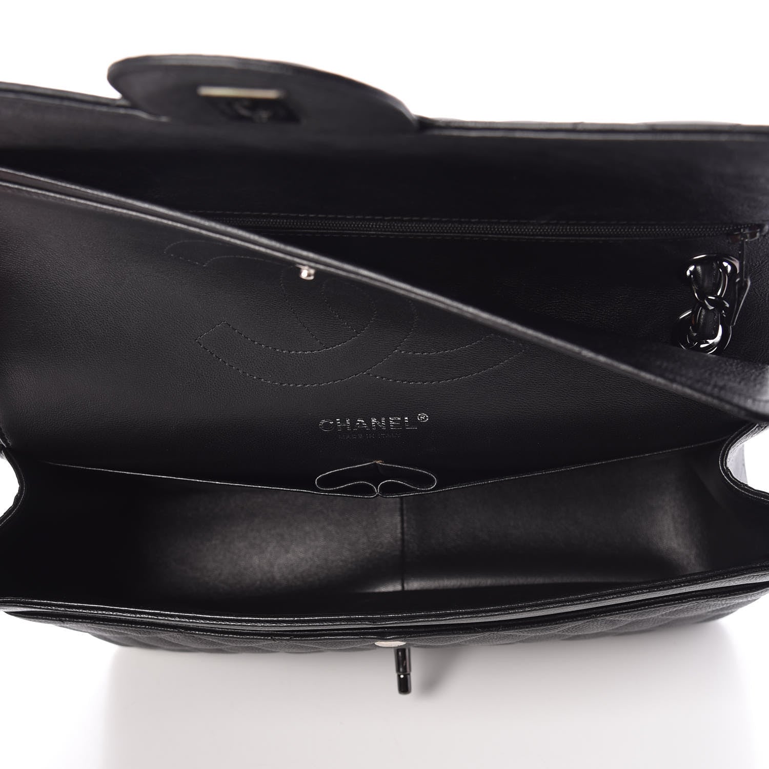 Chanel Crumpled Calfskin Quilted Jumbo Double Flap So Black 5 of 10