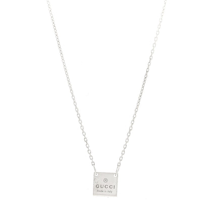 Gucci Sterling Silver Trademark Logo Square Pendant Necklace 1 of 4