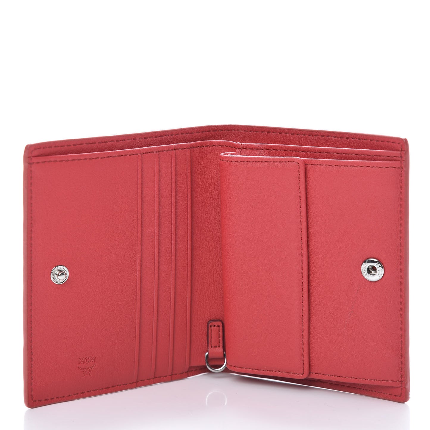 Calfskin Ottomar Monogram Bi-Fold Wallet Hot Coral