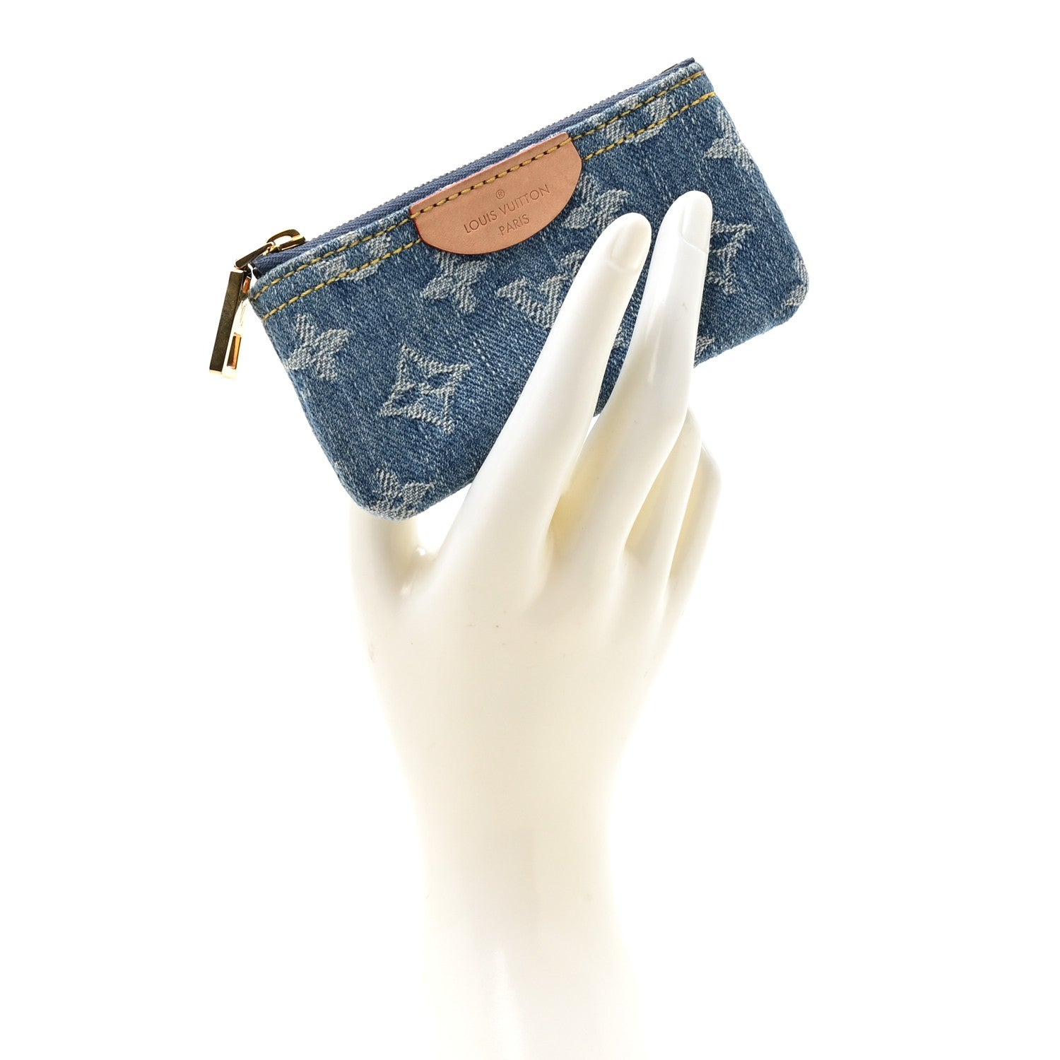 Louis Vuitton Monogram Denim Key Pouch Denim Blue 2 of 7