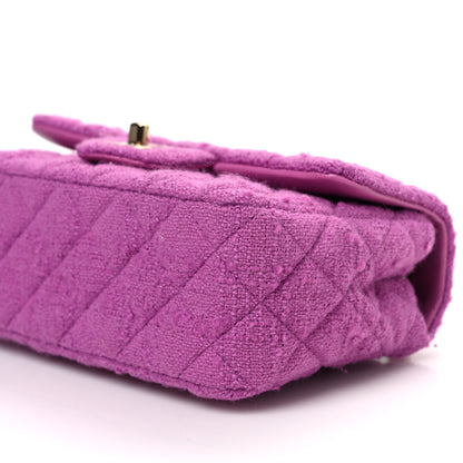 Chanel Tweed Quilted Mini Rectangular Flap Purple 10 of 10