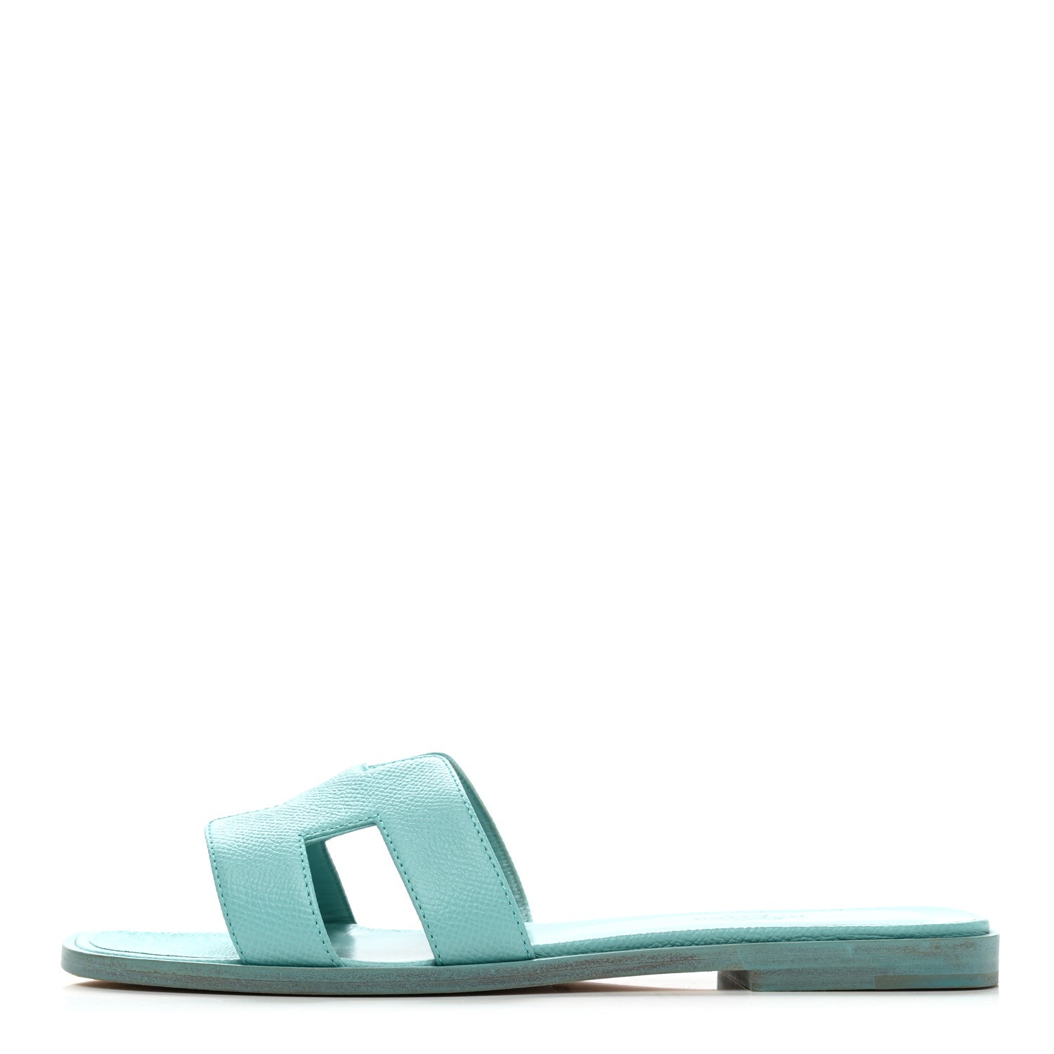 Hermes Epsom Oran Sandals 37 Bleu Littoral 1 of 12