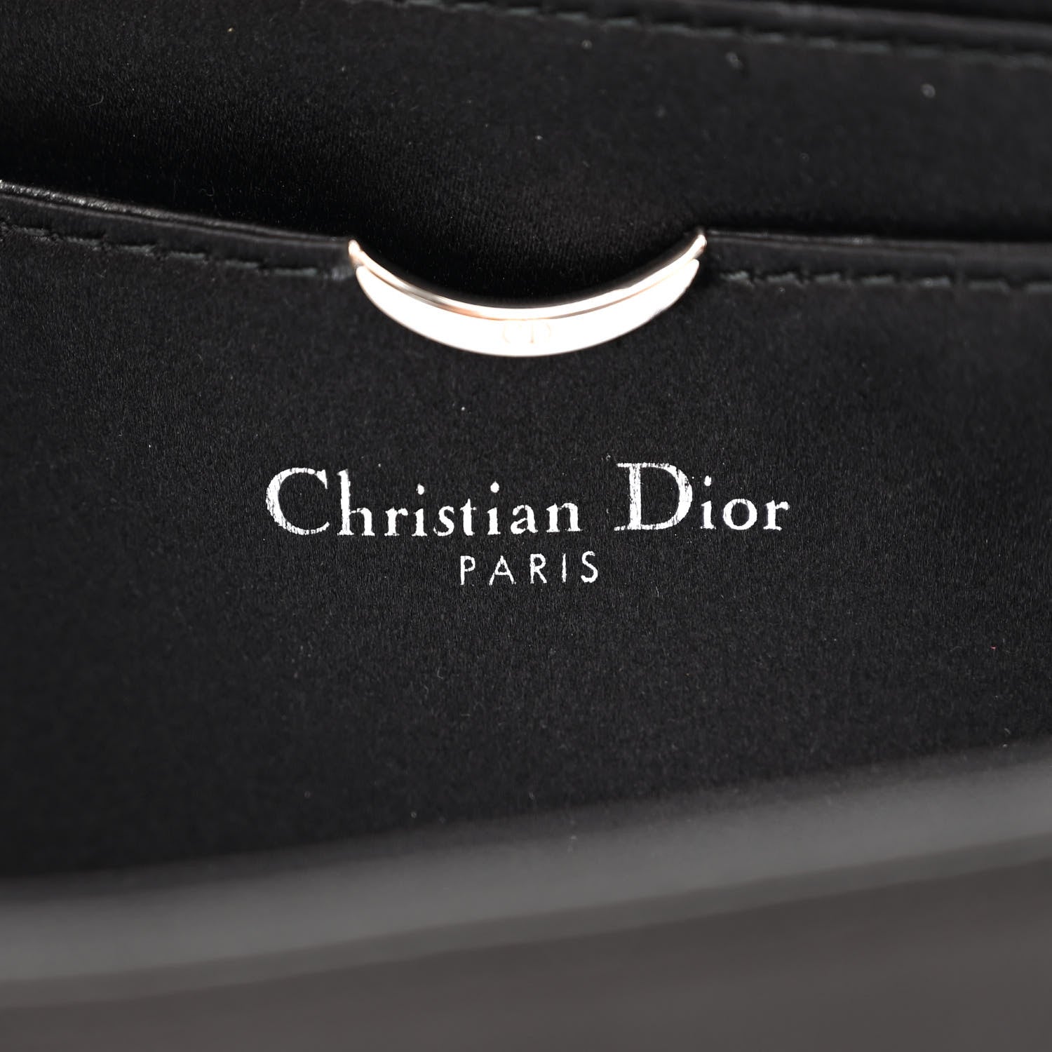 Christian Dior Satin CD Box Clutch with Chain Black 6 of 12