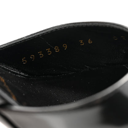 Gucci Polished Calfskin Scarlet Mid Heel Slide Sandals 36 Black 8 of 10