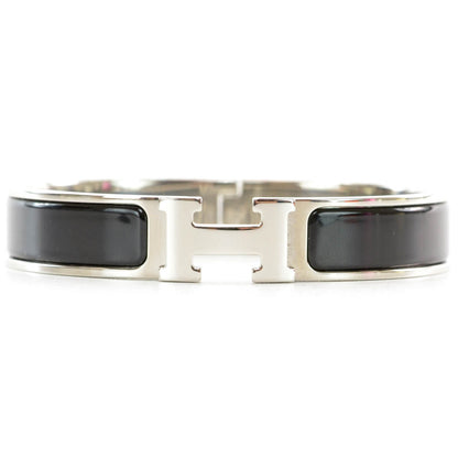 Hermes Enamel Narrow Clic Clac H Bracelet Black 1 of 6