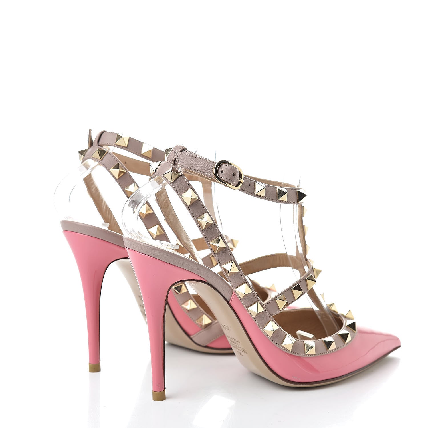 Valentino Garavani Patent Nappa Rockstud Ankle Strap 100mm Pumps 35.5 Ninphea Poudre 4 of 9
