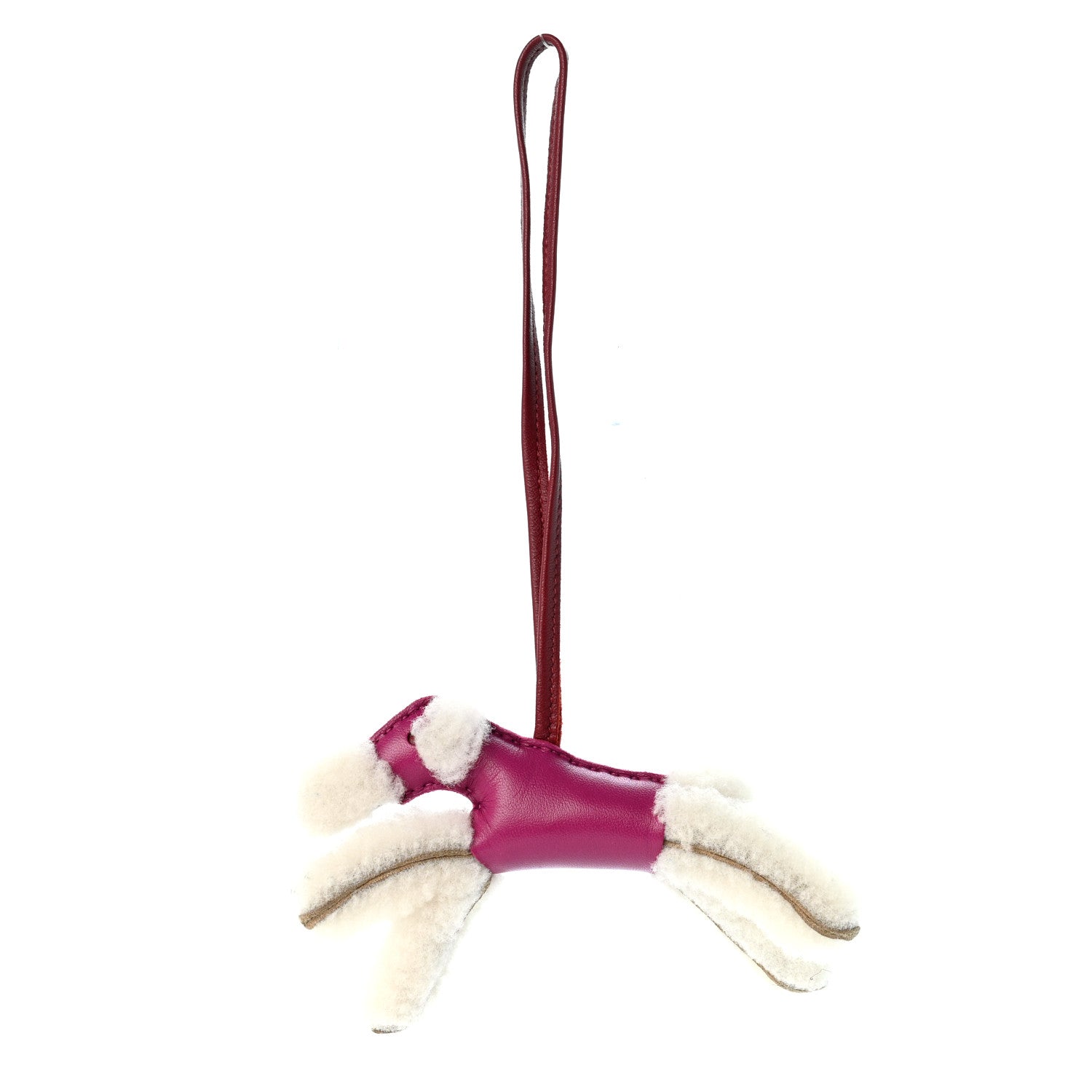 Hermes Milo Lambskin Shearling Budy Charm Rose Pourpre 1 of 4