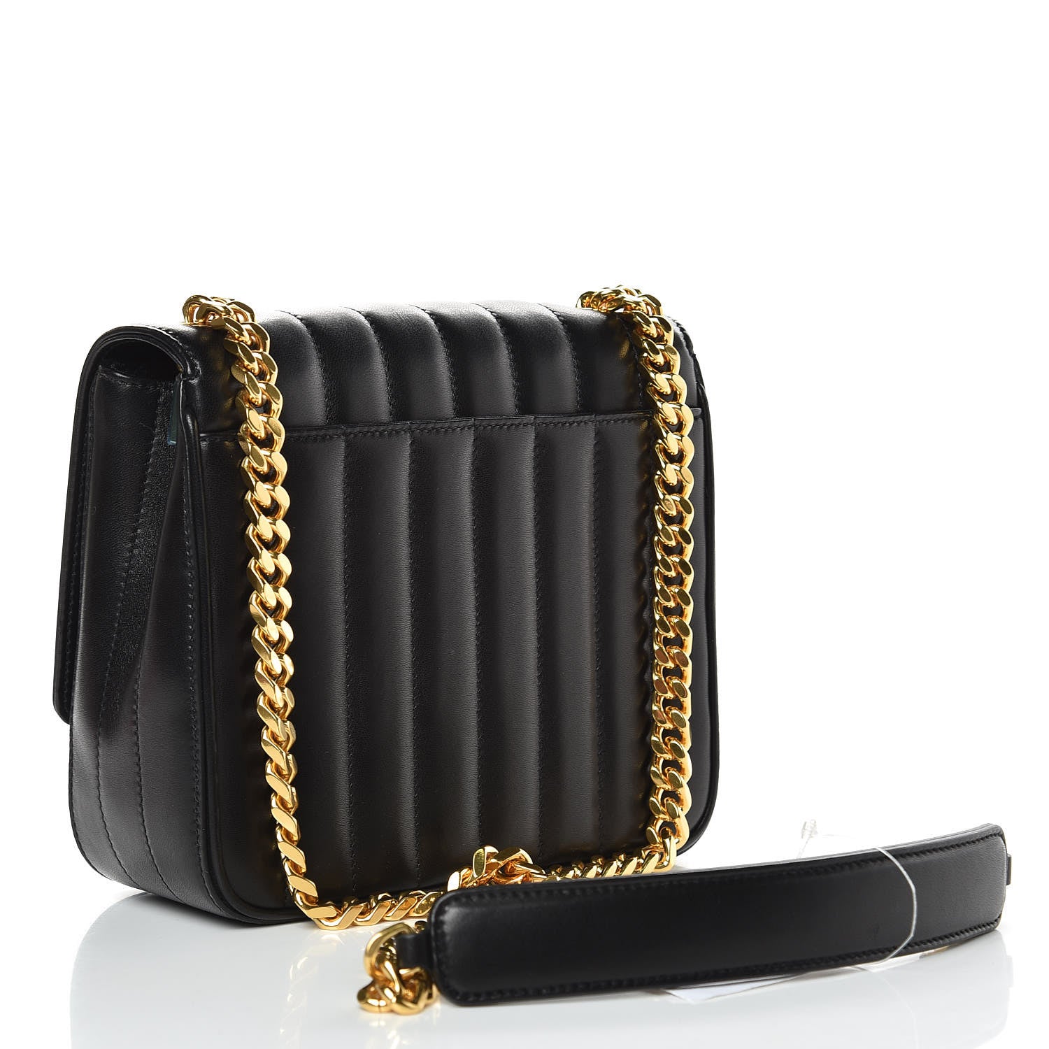 Saint Laurent Lambskin Matelasse Monogram Medium Vicky Chain Bag Black 3 of 9