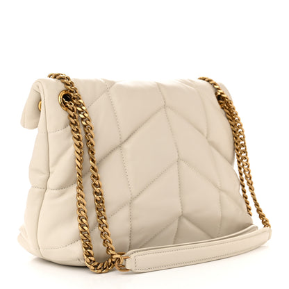 Saint Laurent Lambskin Quilted Small Loulou Puffer Monogram Chain Satchel Crema Soft 3 of 11