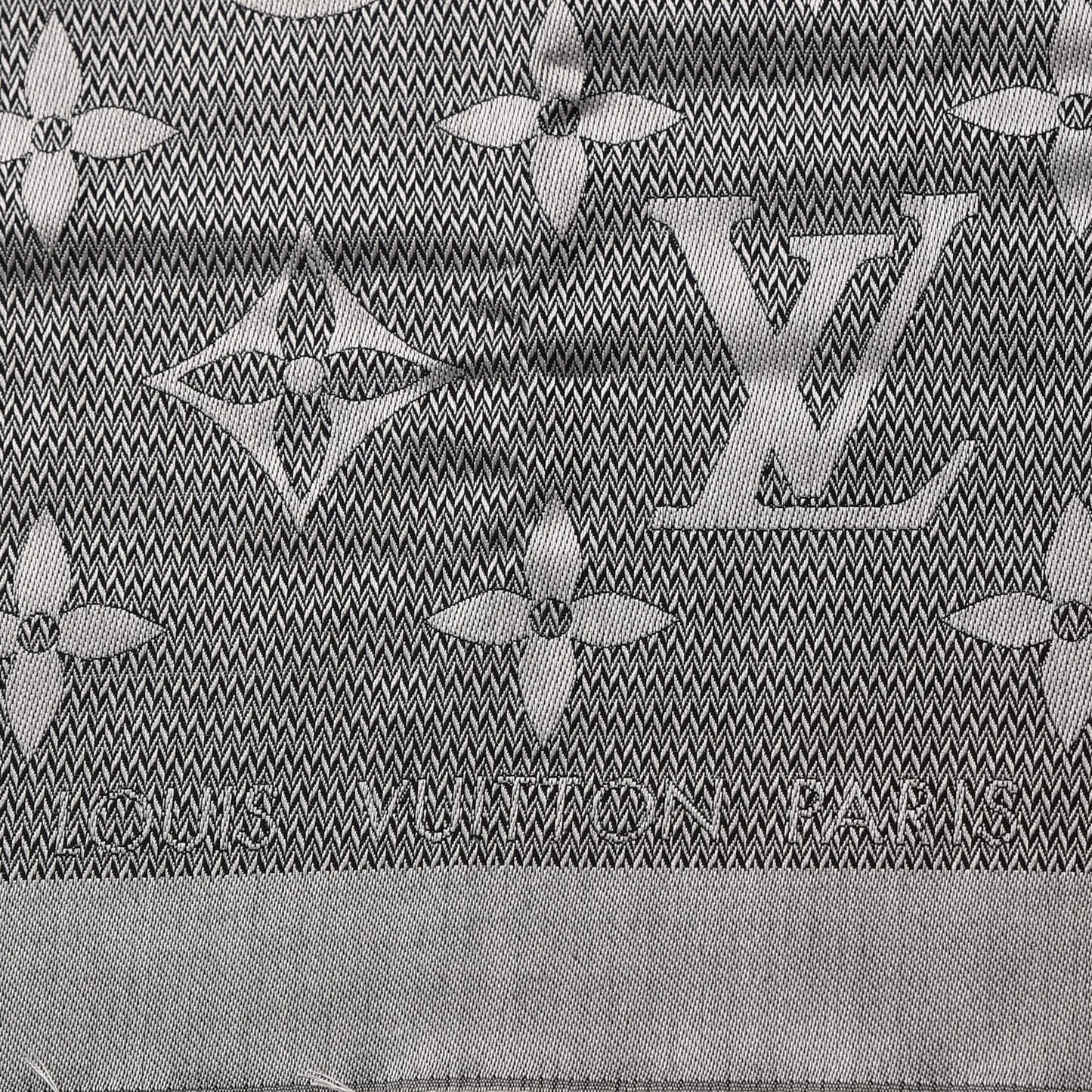 Silk Wool Beyond Monogram Shawl Silver