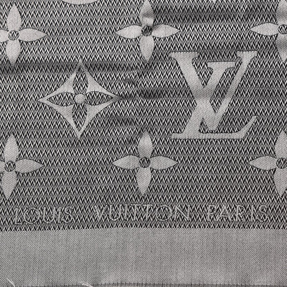 Louis Vuitton Silk Wool Beyond Monogram Shawl Silver 4 of 5