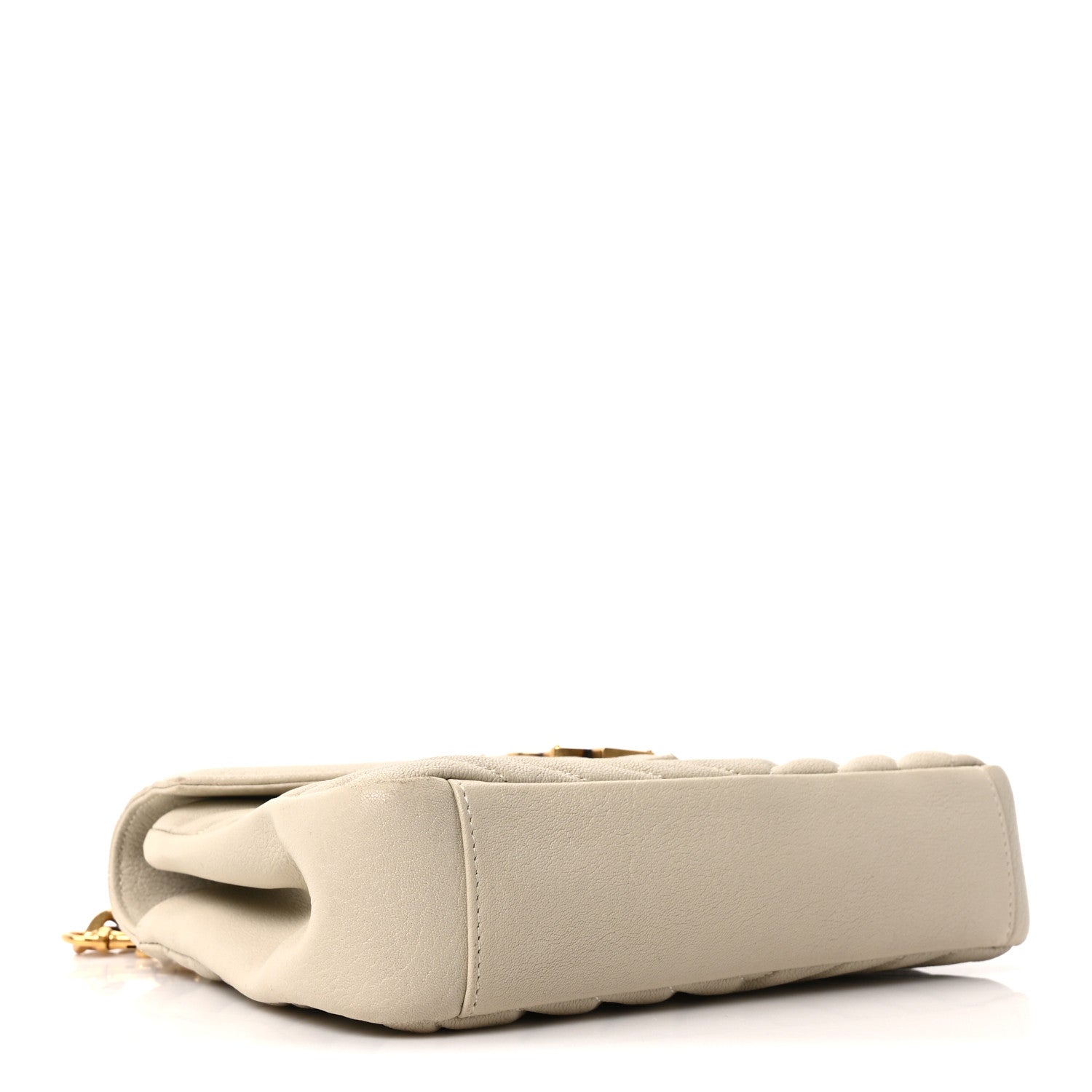 Saint Laurent Sheepskin Matelasse Chevron Monogram Medium College Bag Crema Soft 4 of 10