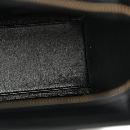 Celine Bullhide Calfskin Nubuck Bi-Color Nano Luggage Black White 10 of 13