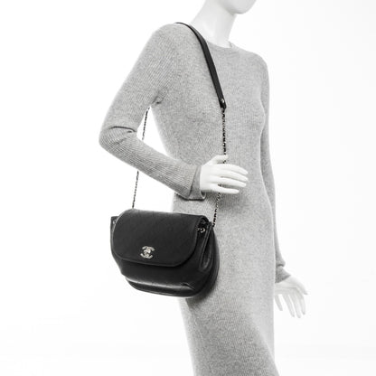 Chanel Caviar Quilted Large Round Messenger Flap Black 2 of 6
