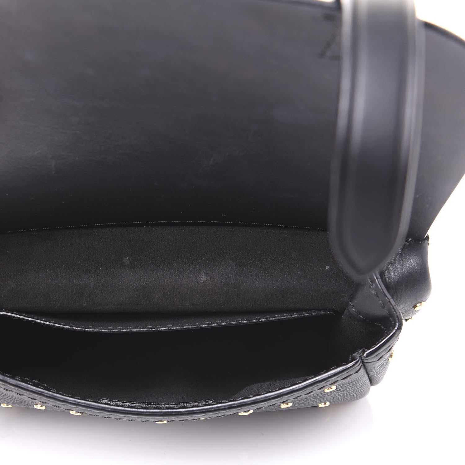 Burberry Soft Grain Calfskin Studded Baby Bridle Saddle Bag Black 4 of 9