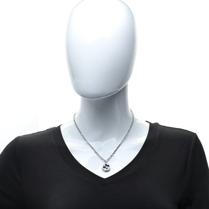Gucci Sterling Silver Small Textured Interlocking G Pendant Necklace 4 of 14
