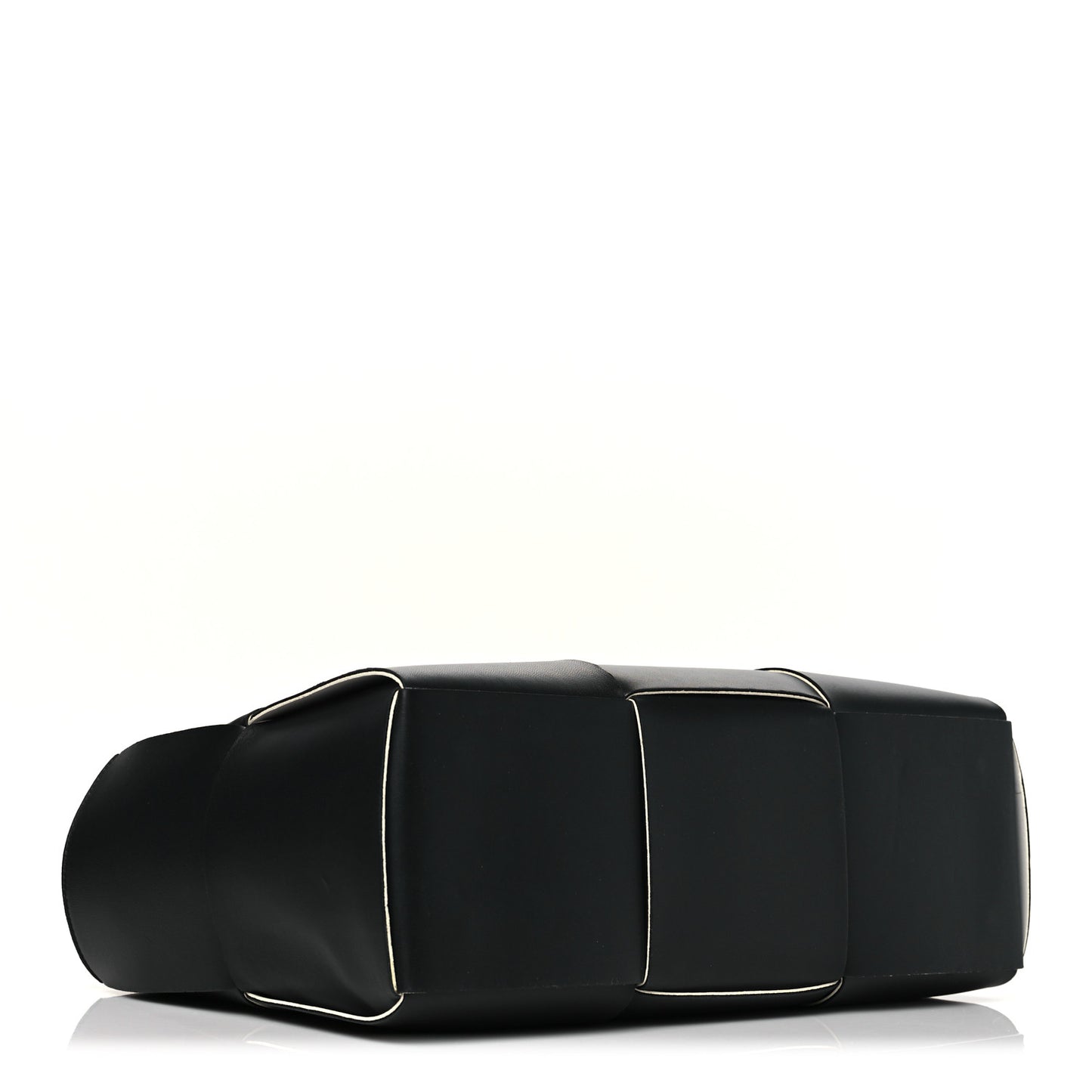 Nappa Maxi Intrecciato Medium Arco Tote Black White