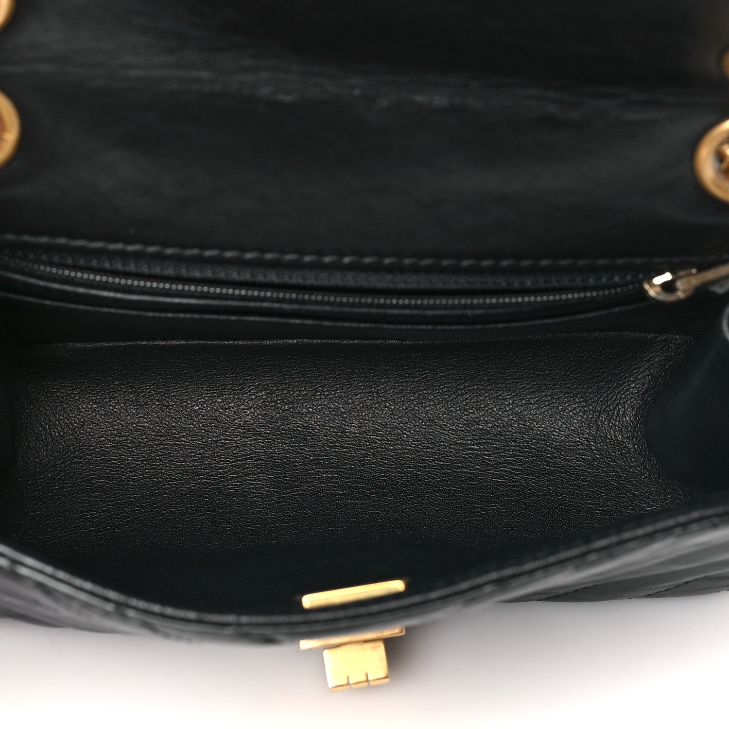 Chanel Aged Calfskin Chevron Quilted 2.55 Reissue Mini Flap Black 5 of 10