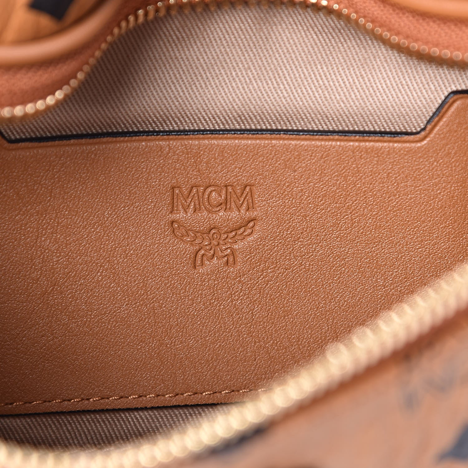 MCM Visetos Stark Belt Bag Cognac 6 of 9