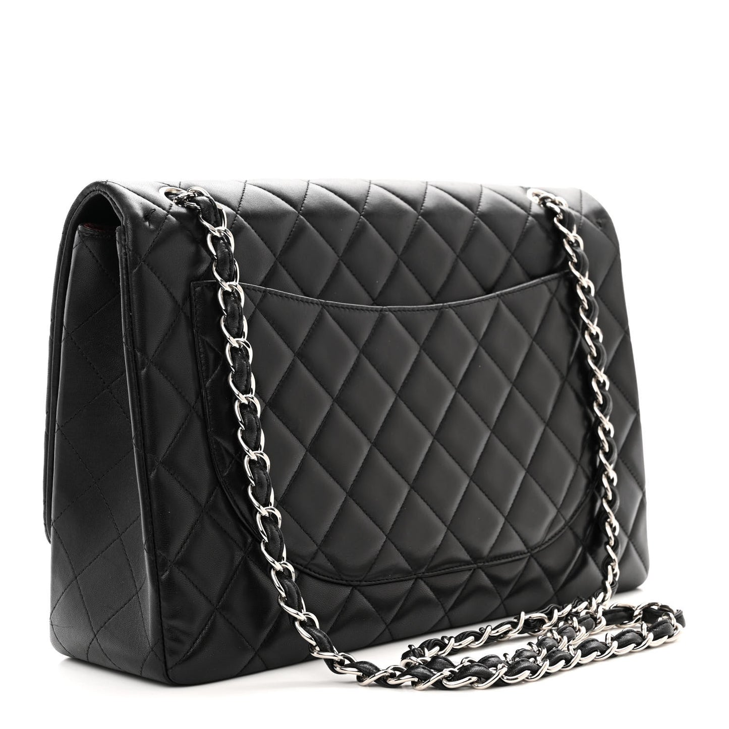 Lambskin Quilted Maxi Single Flap Black