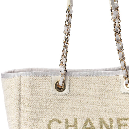Chanel Lurex Boucle Small Deauville Tote White 8 of 11