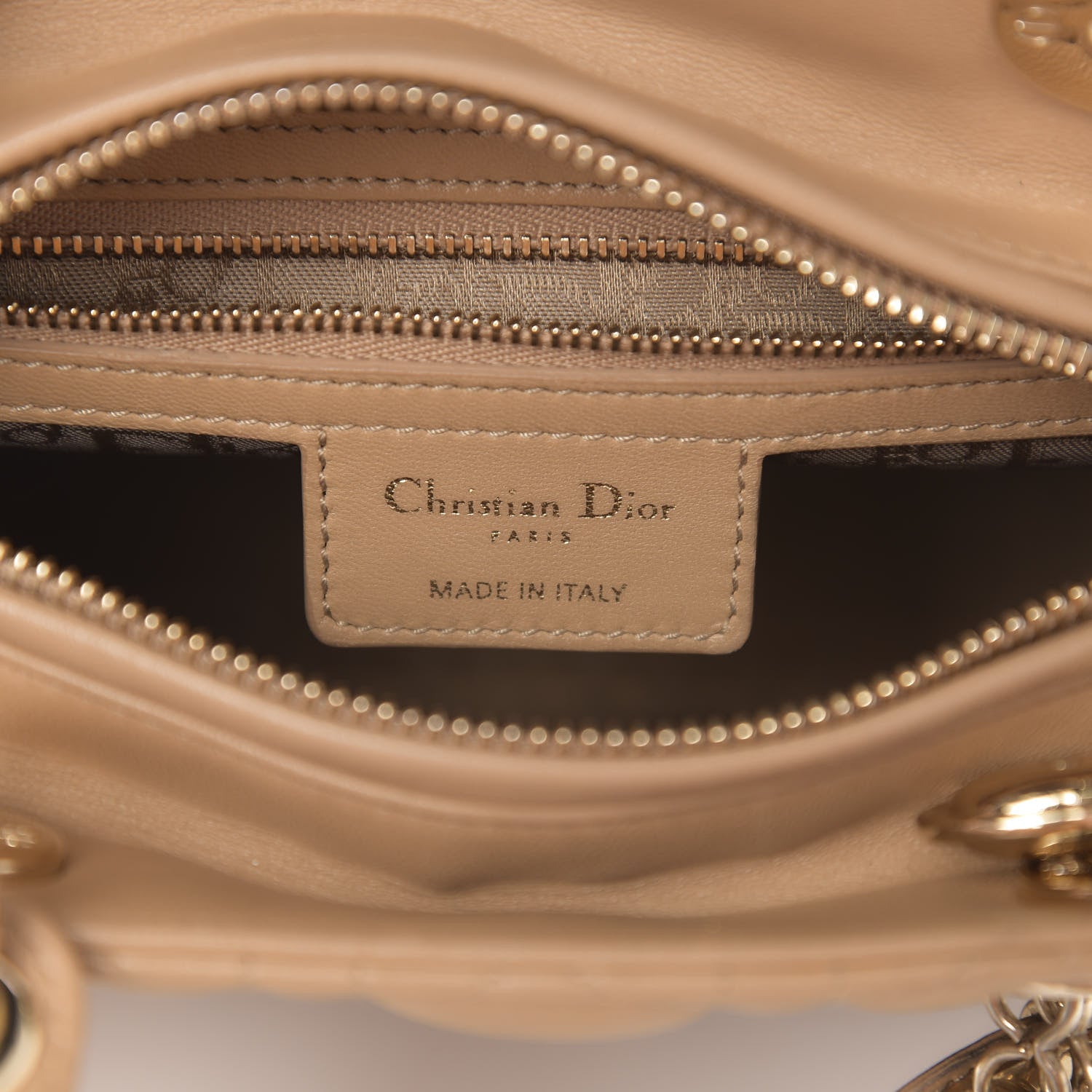 Christian Dior Lambskin Cannage Medium Lady Dior Beige 6 of 18