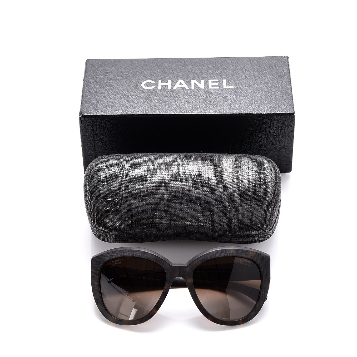 Chanel Tweed Effect CC Polarized Butterfly Signature Sunglasses 5332 Havana 8 of 8