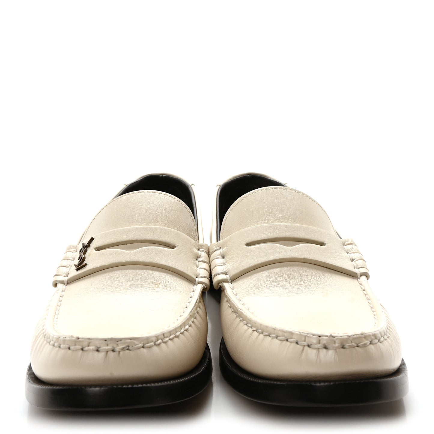 Calfskin Penny Loafers 37 Pearl