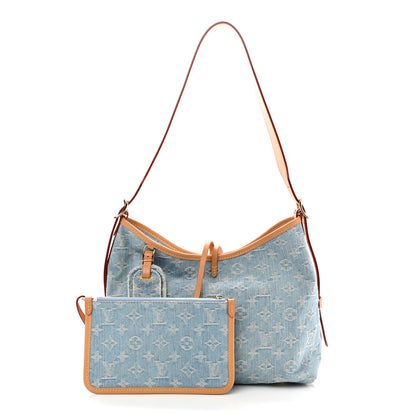 Louis Vuitton Monogram Denim CarryAll PM Sky Blue 3 of 10