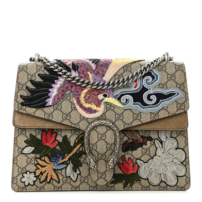 Gucci GG Supreme Monogram Embroidered Medium Dionysus Shoulder Bag Taupe 1 of 12