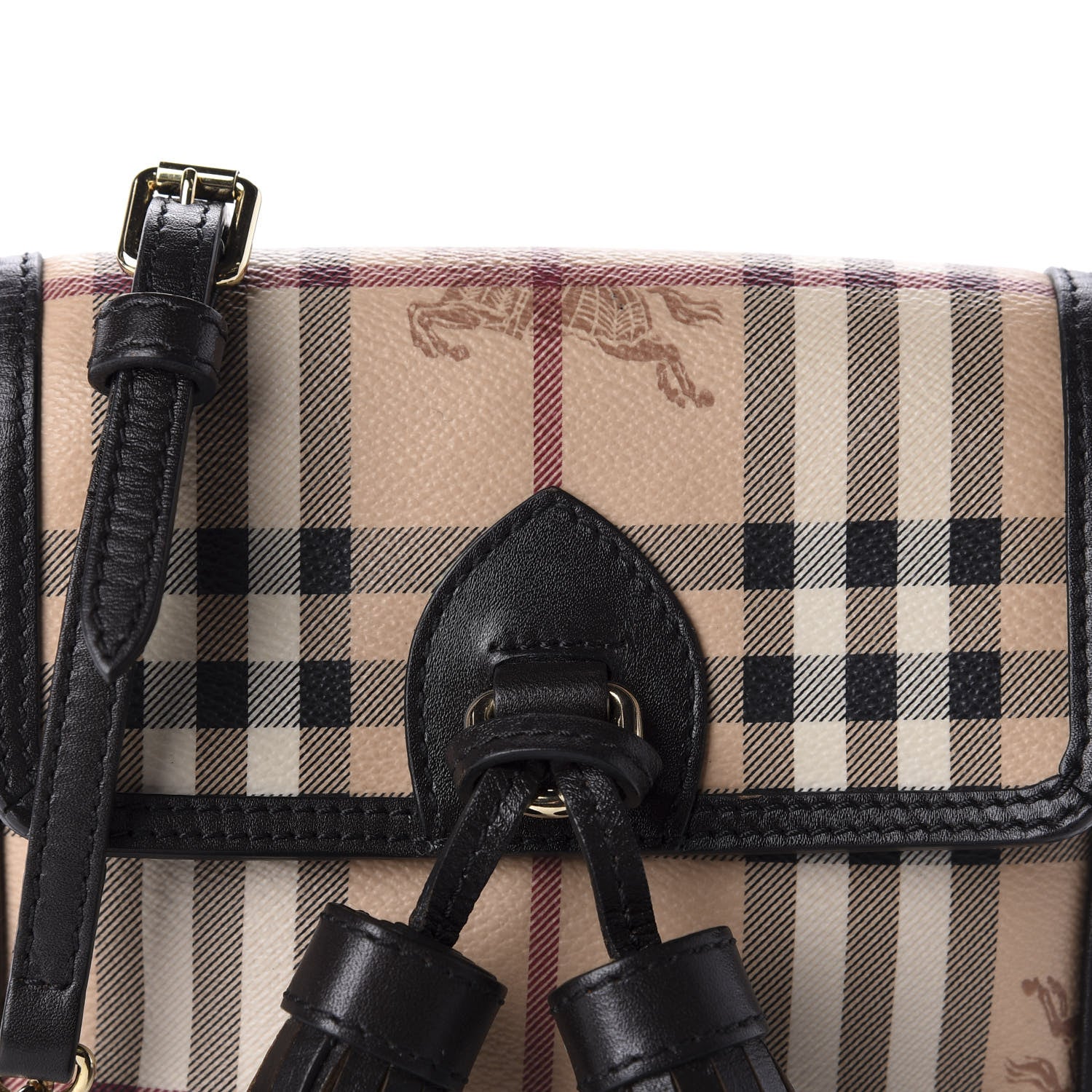 Burberry Haymarket Check Mini Tassel Crossbody Bag Chocolate 11 of 11