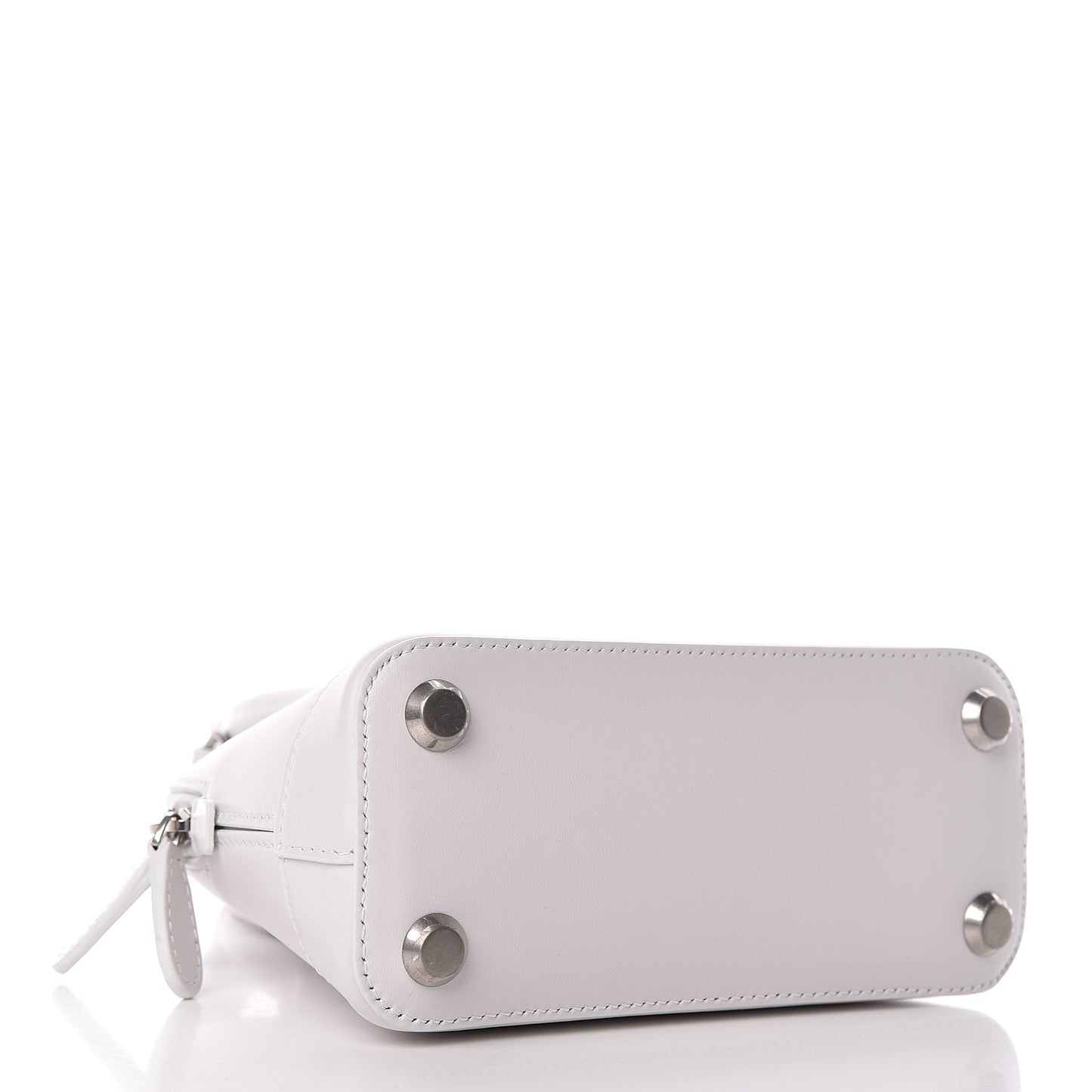 Calfskin Lipstick Logo XXS Ville Top Handle Bag White